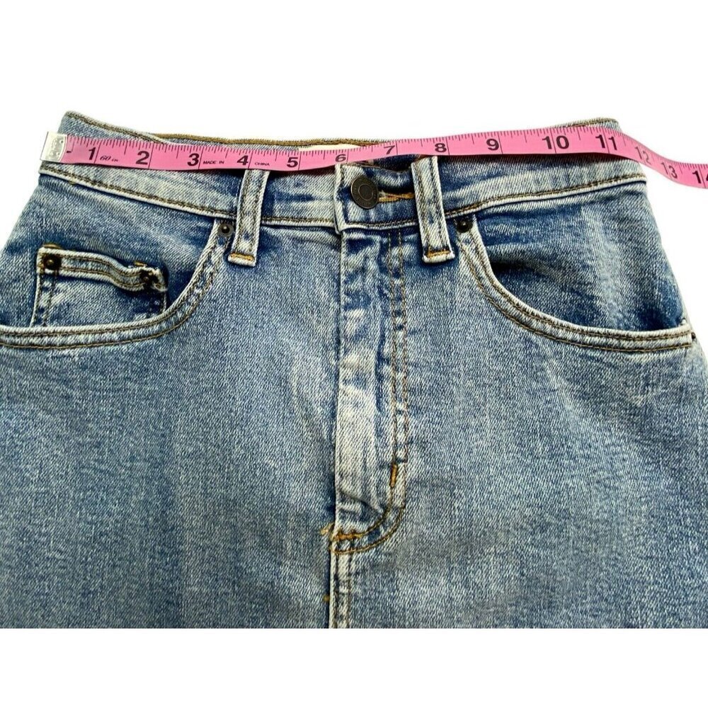 Wilfred Free Tanit Denim Mini Skirt Frayed Step Hem Size 0 Blue Hb-17 — image 6 of 8